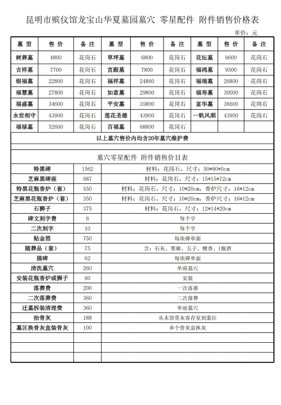 2025墓穴销售价格表_1